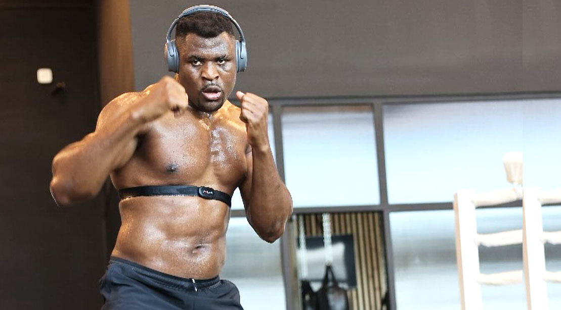 MMA Fighter Francis Ngannou shadow boxing